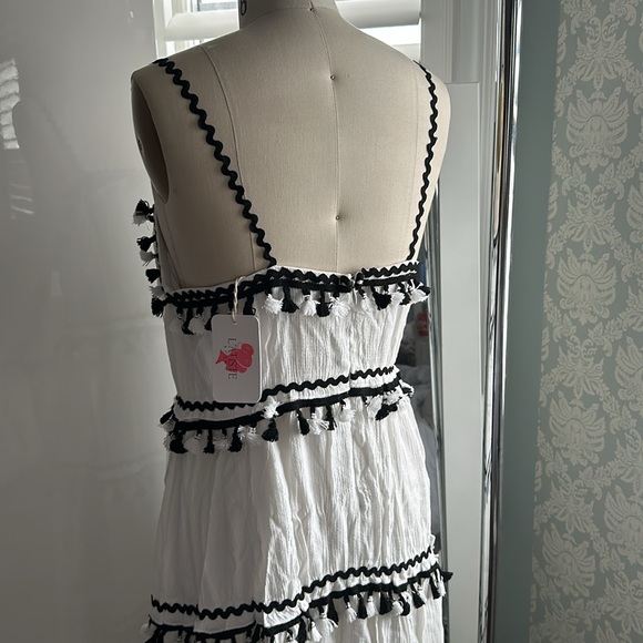 L’Atiste Tiered White & Black Maxi Dress NWT Size L - Picture 9 of 15